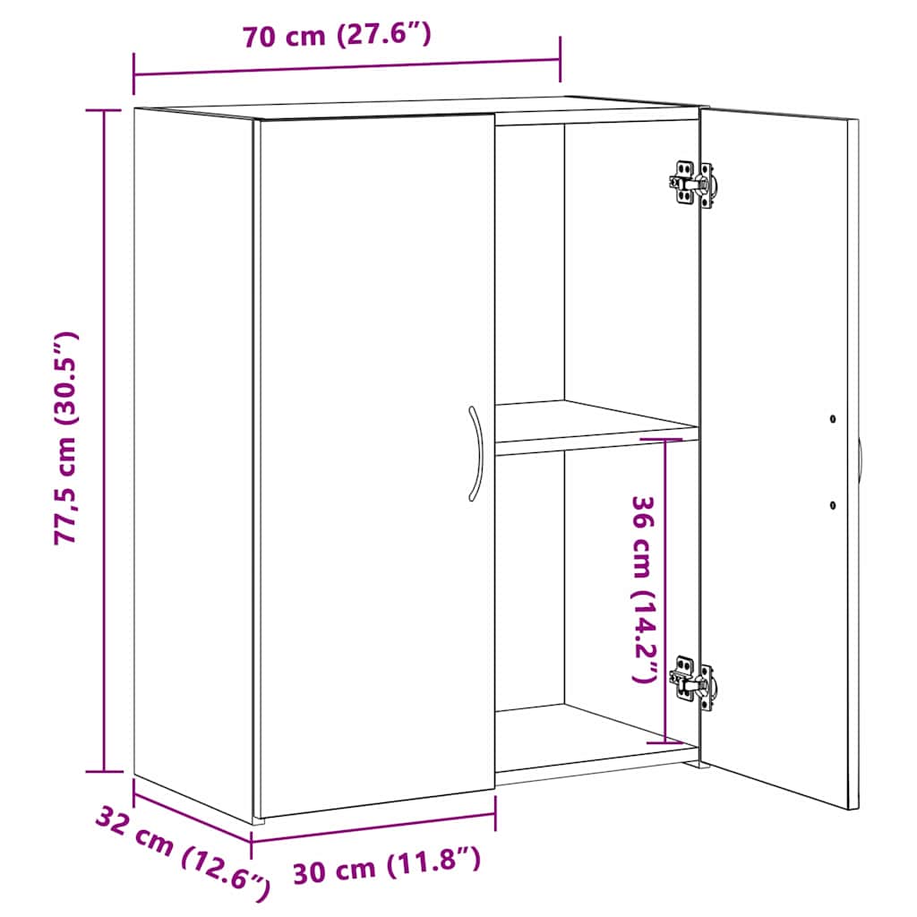 Irodai szekrény Antik Fa 70 x 32 x 77.5 cm Szerelt Fa