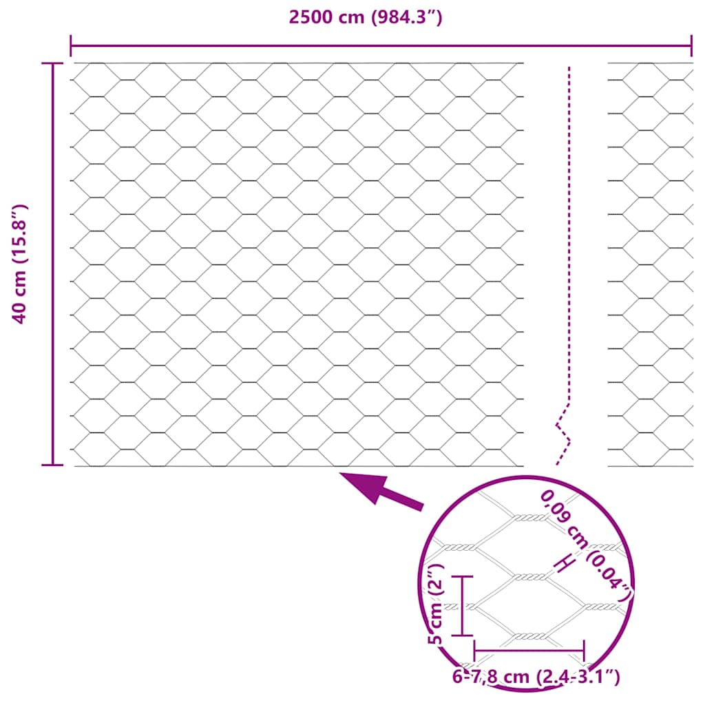 Hexagon kerítés Zöld 0,4 x 25 m PVC