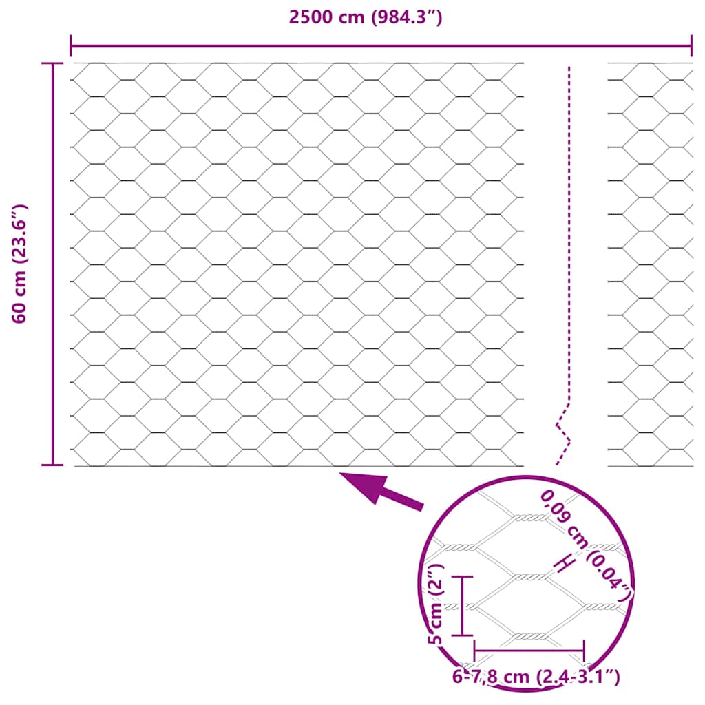Hexagon kerítés Zöld 0,6 x 25 m PVC