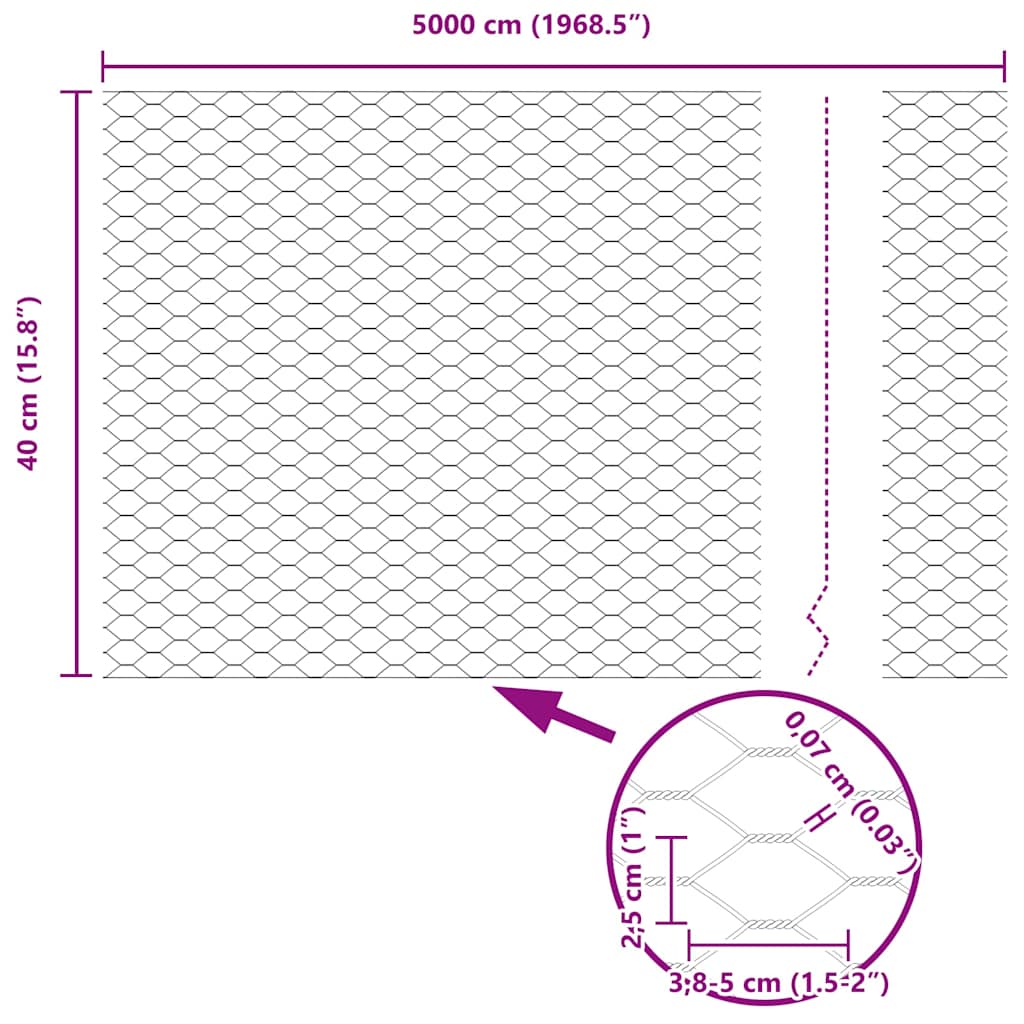 Hexagon kerítés Zöld 0,4 x 50 m PVC