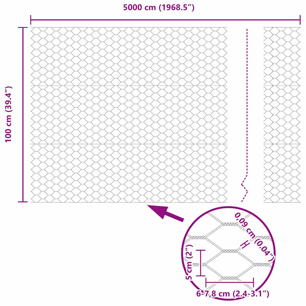 Hexagon kerítés Zöld 1 x 50 m PVC