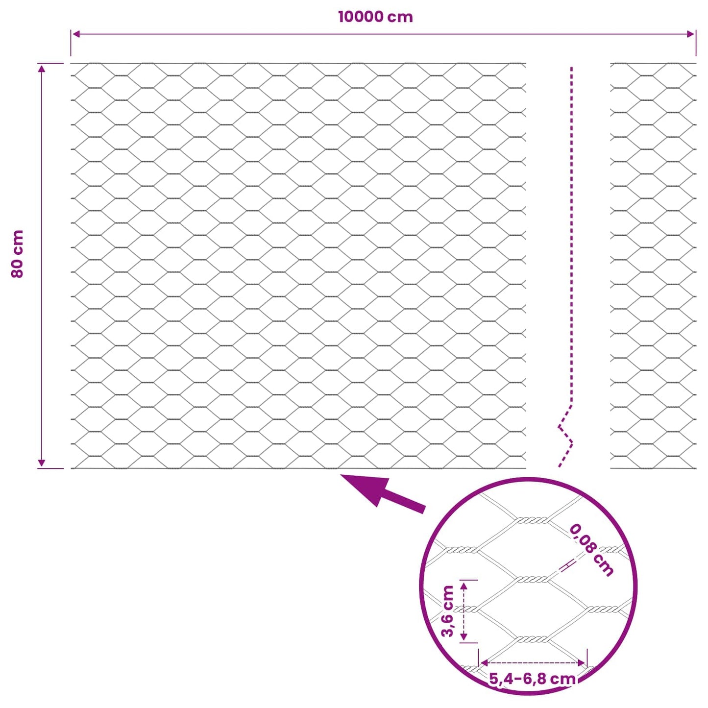 Hexagon kerítés Zöld 0,8 x 100 m PVC
