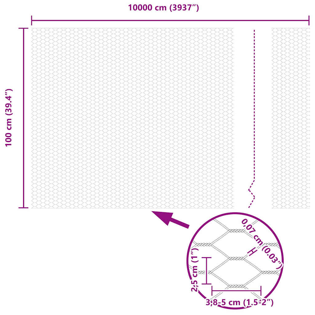 Hexagon kerítés Zöld 1 x 100 m PVC