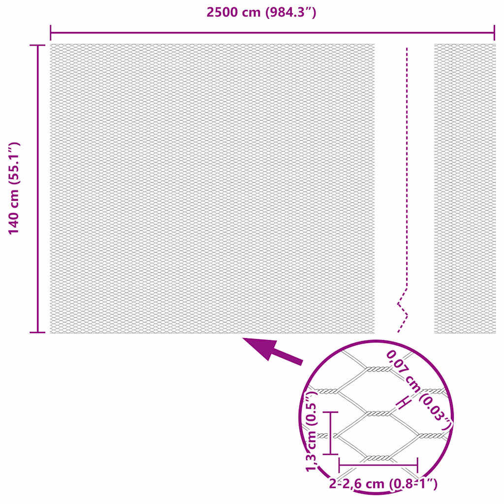 Hexagon kerítés Szürke 1,4 x 25 m PVC