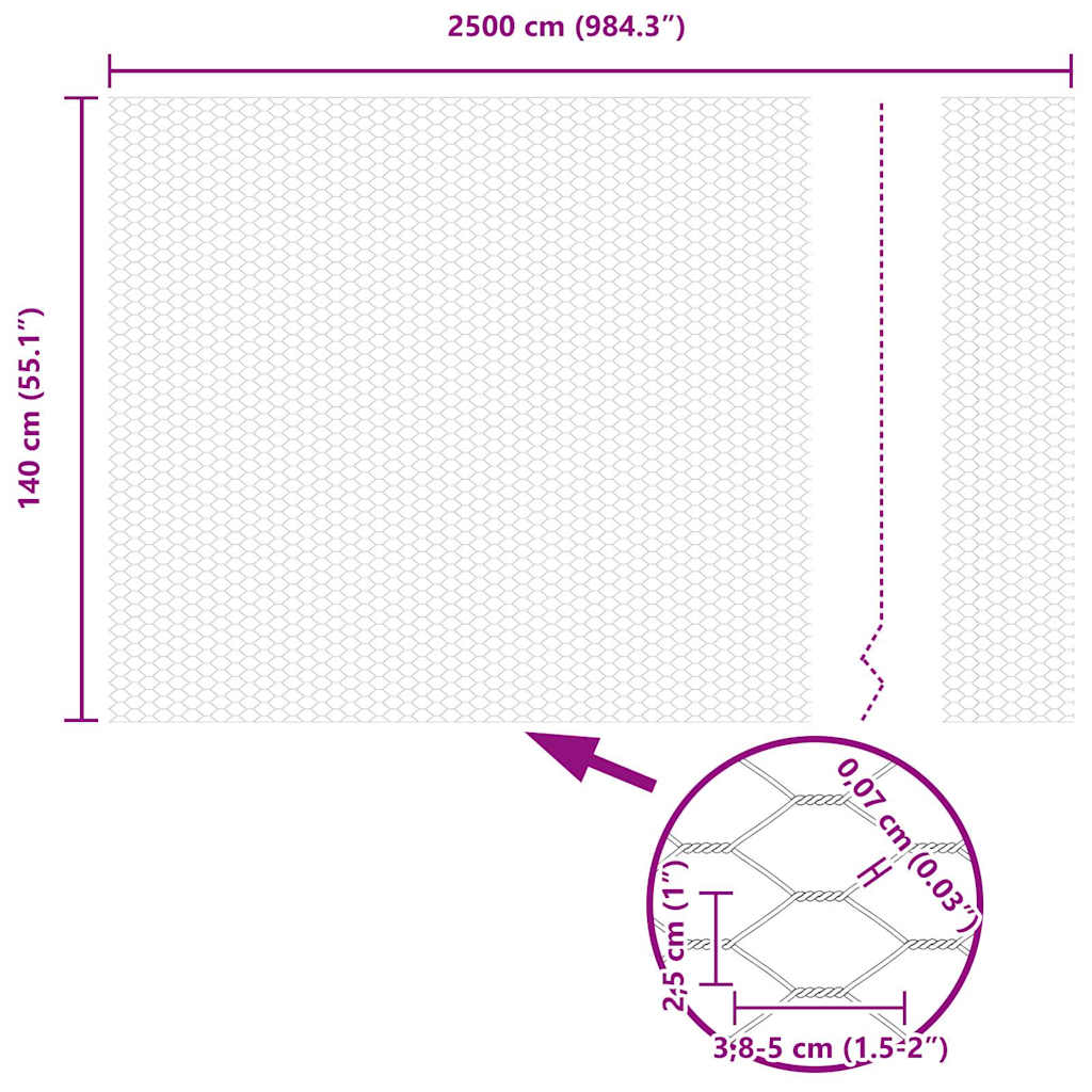 Hexagon kerítés Szürke 1,4 x 25 m PVC