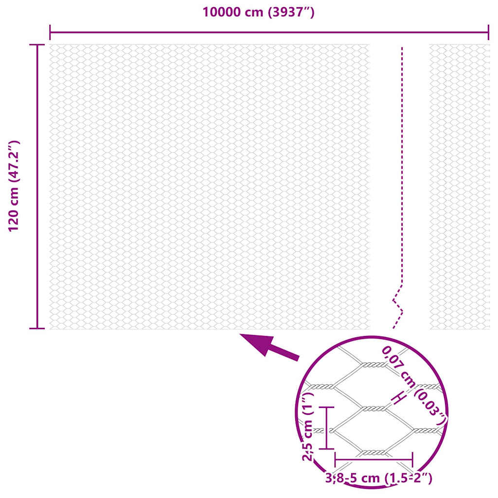 Hexagon kerítés Szürke 1,2 x 100 m PVC