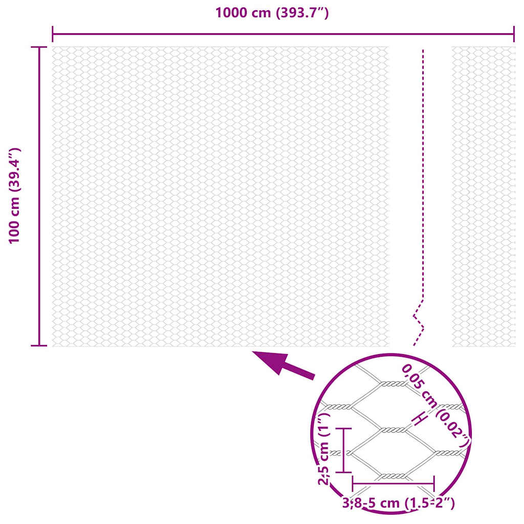 Hexagon kerítés Ezüst 1 x 10 m Horganyzott acél