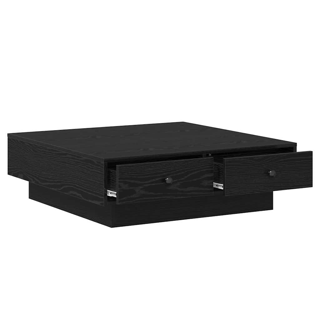 Dohányzóasztal Fekete tölgy 90 x 90 x 28 cm Szerelt Fa