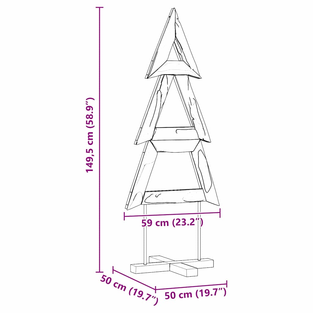Karácsonyfa állvánnyal Barna 149,5 cm Tömör tíkfa