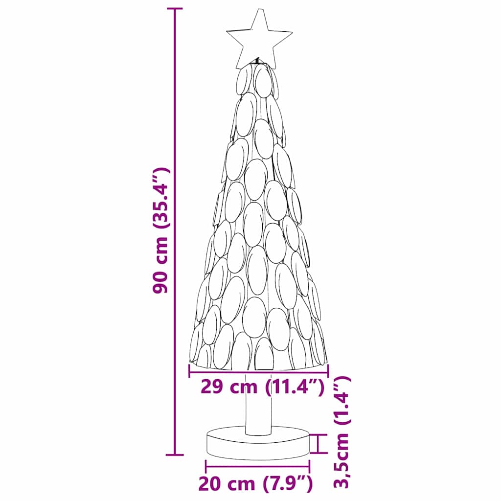 Karácsonyfa állvánnyal Barna 90 cm Tömör tíkfa