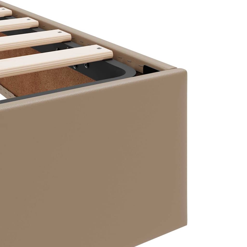 Ágy tárolóval és matraccal matracmal 2 pcs Cappuccino Bőr
