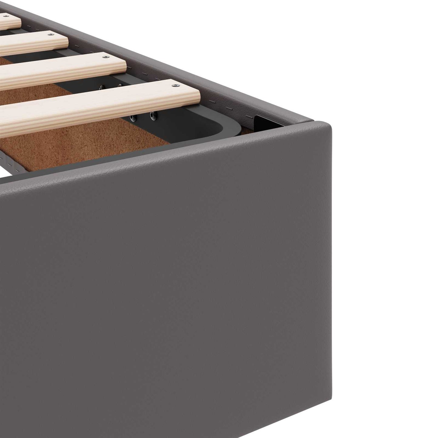 Ágy tárolóval és matraccal matracmal tárolóval 2 pcs Szürke Bőr
