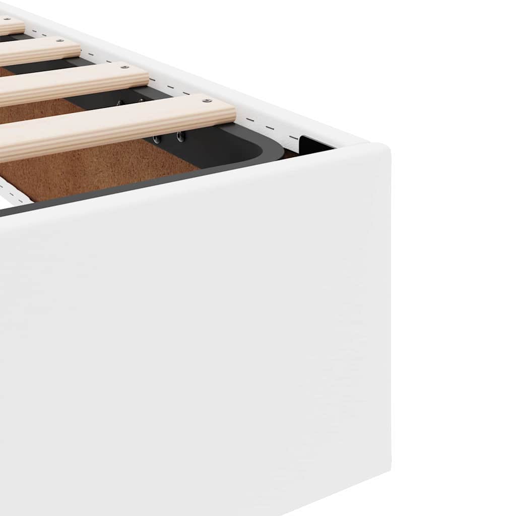 Ágy tárolóval és matraccal matracmal tárolóval 2 pcs Fehér Bőr