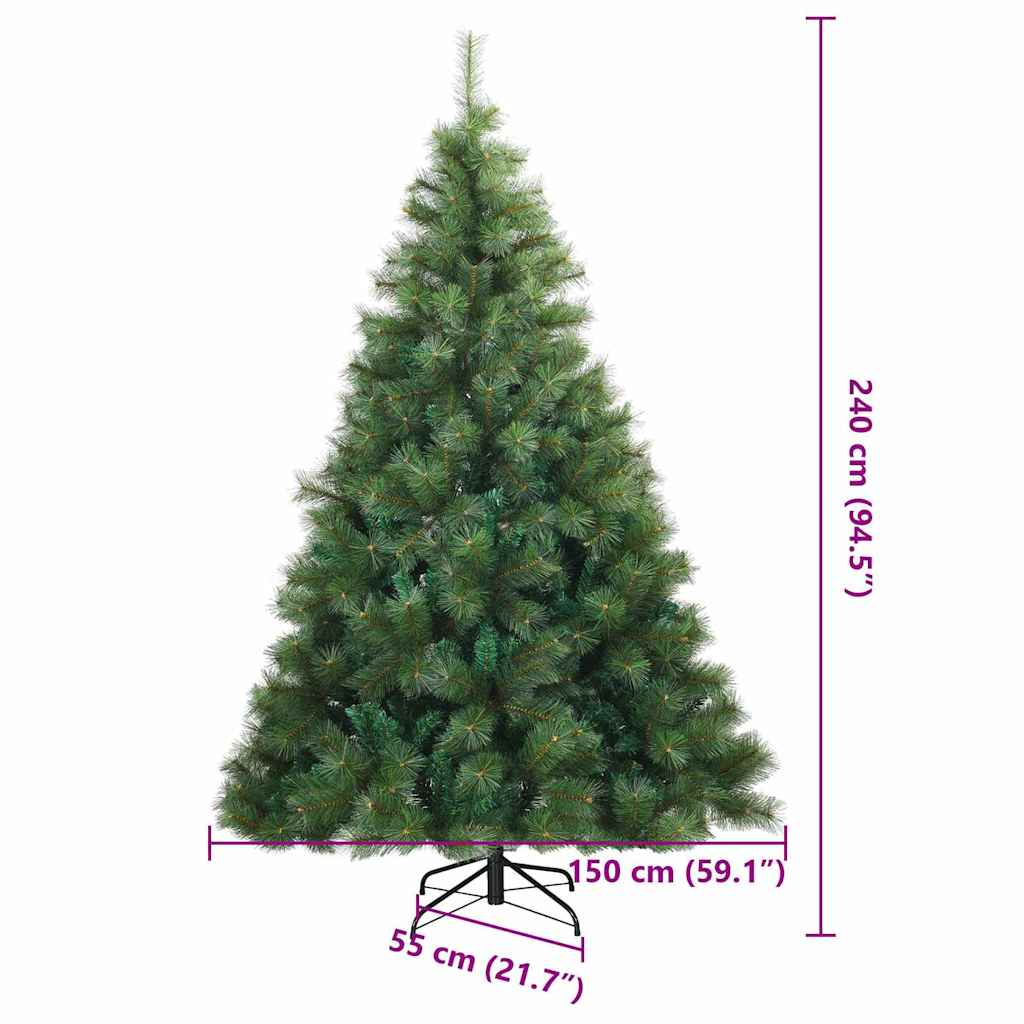 Műanyag Hajtogatós Karácsonyfa Zöld 240 cm PVC, acél