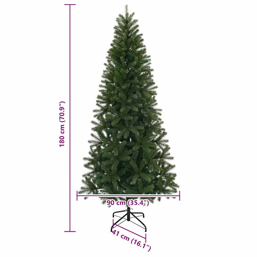 Mű karácsonyfa 300 LED-del állvánnyal Zöld 180 cm PE és PVC