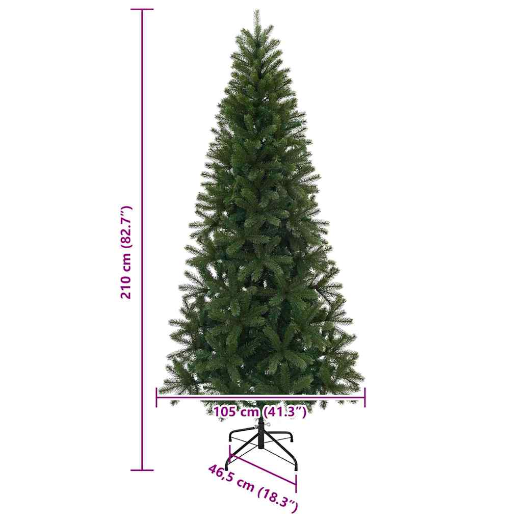 Mű karácsonyfa állvánnyal Zöld 210 cm PVC, PE és acél
