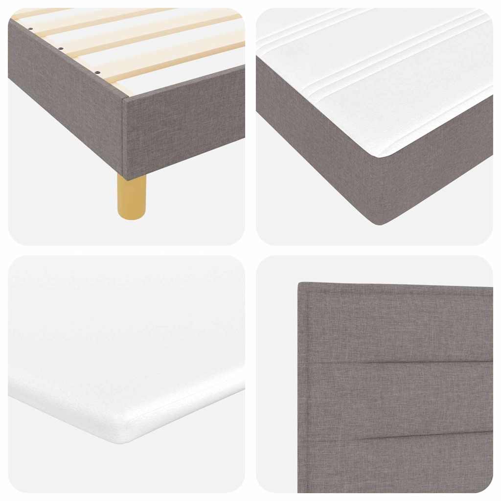 LED Box Spring Ágy fejtámlával Tópszínű 200 x 200 cm szövet