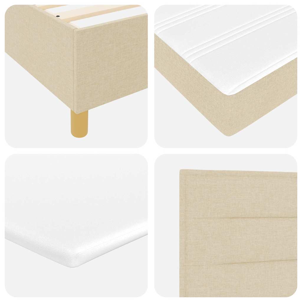 LED Box Spring Ágy fejtámlával Krém 80 x 200 cm szövet