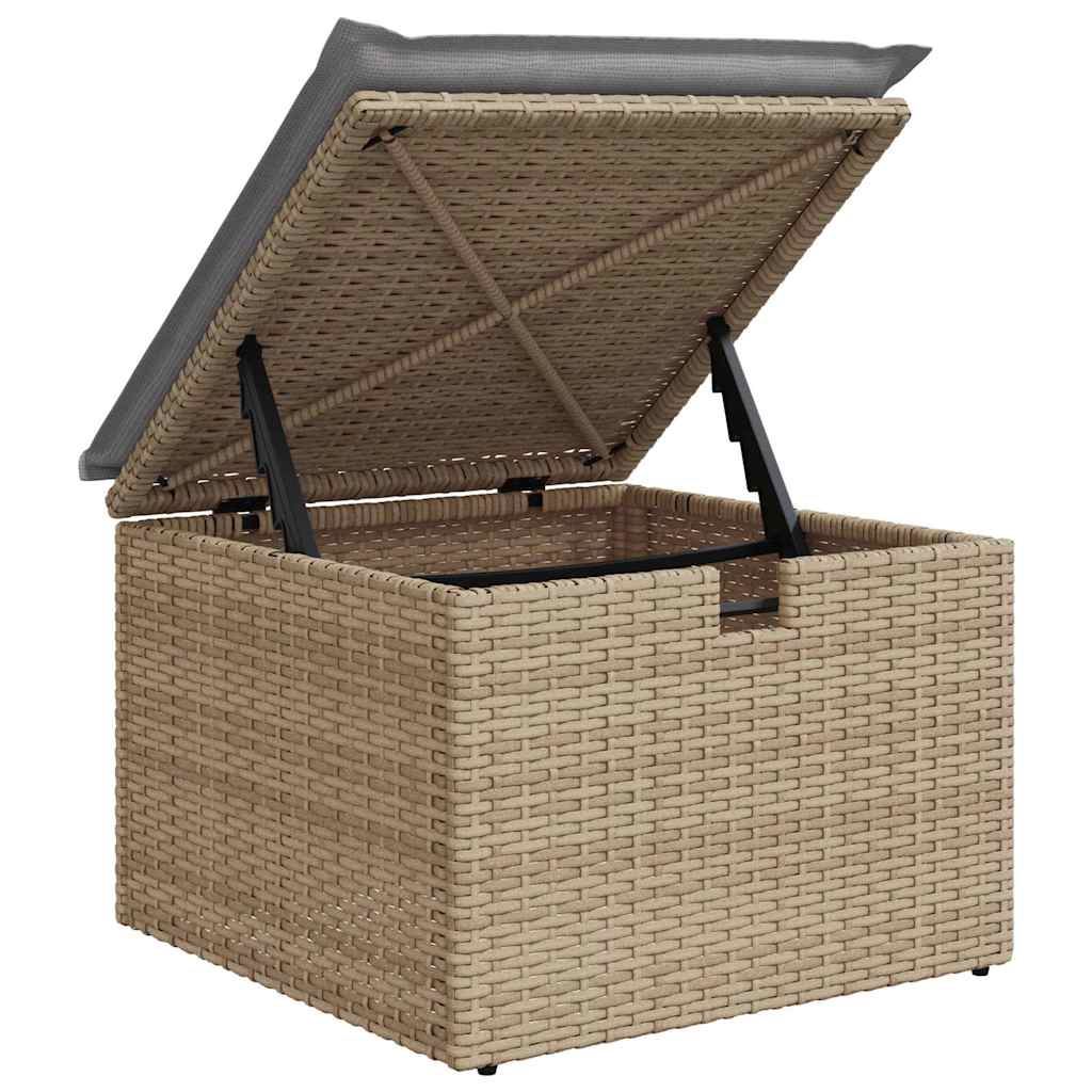 Kerti Kanapé Szett párnával tárolóval 5 pcs Bézs Poli rattan