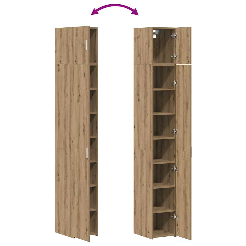 2 darabos tároló szekrény polcokkal 2 pcs Kézműves Tölgy