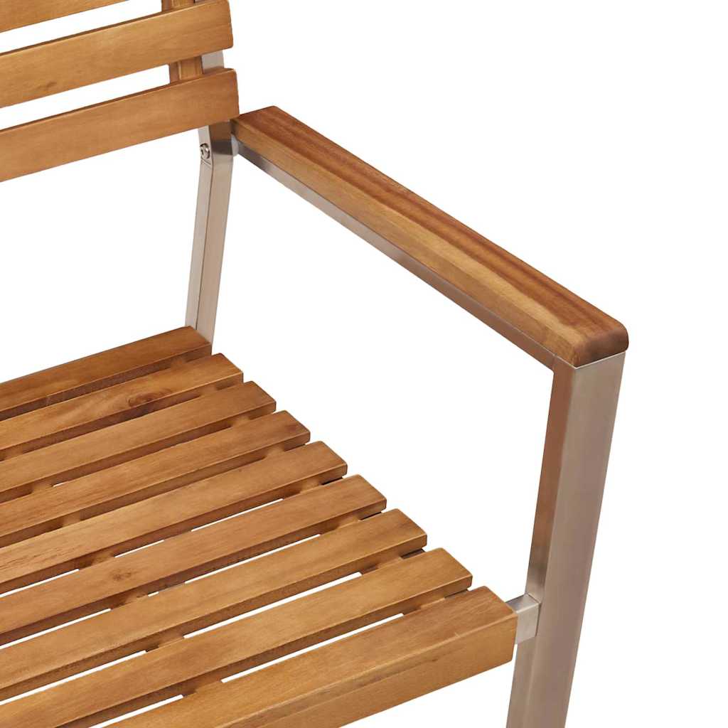 Kert étkező szett 3 pcs Szilárd akácfa és rozsdamentes acél