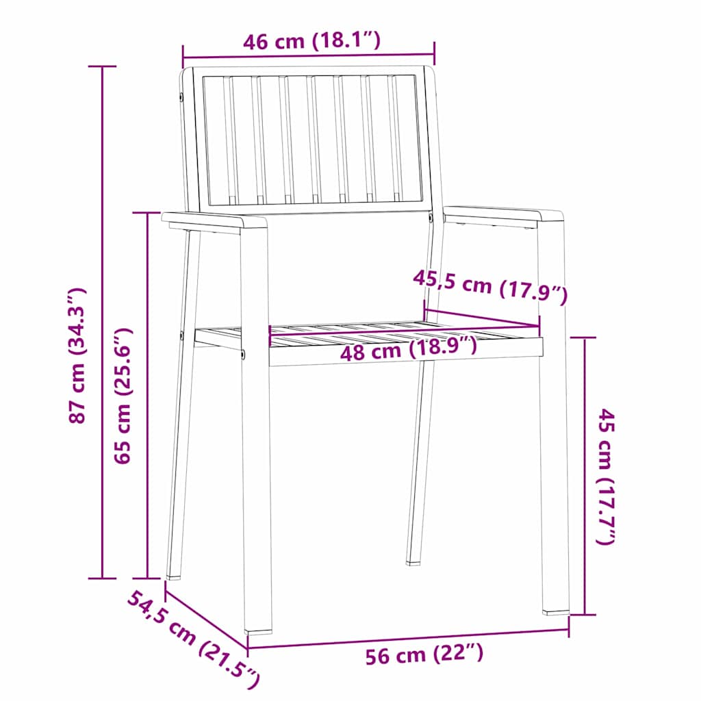 Kültéri étkező szett 7 pcs Barna Tömör Akácfa