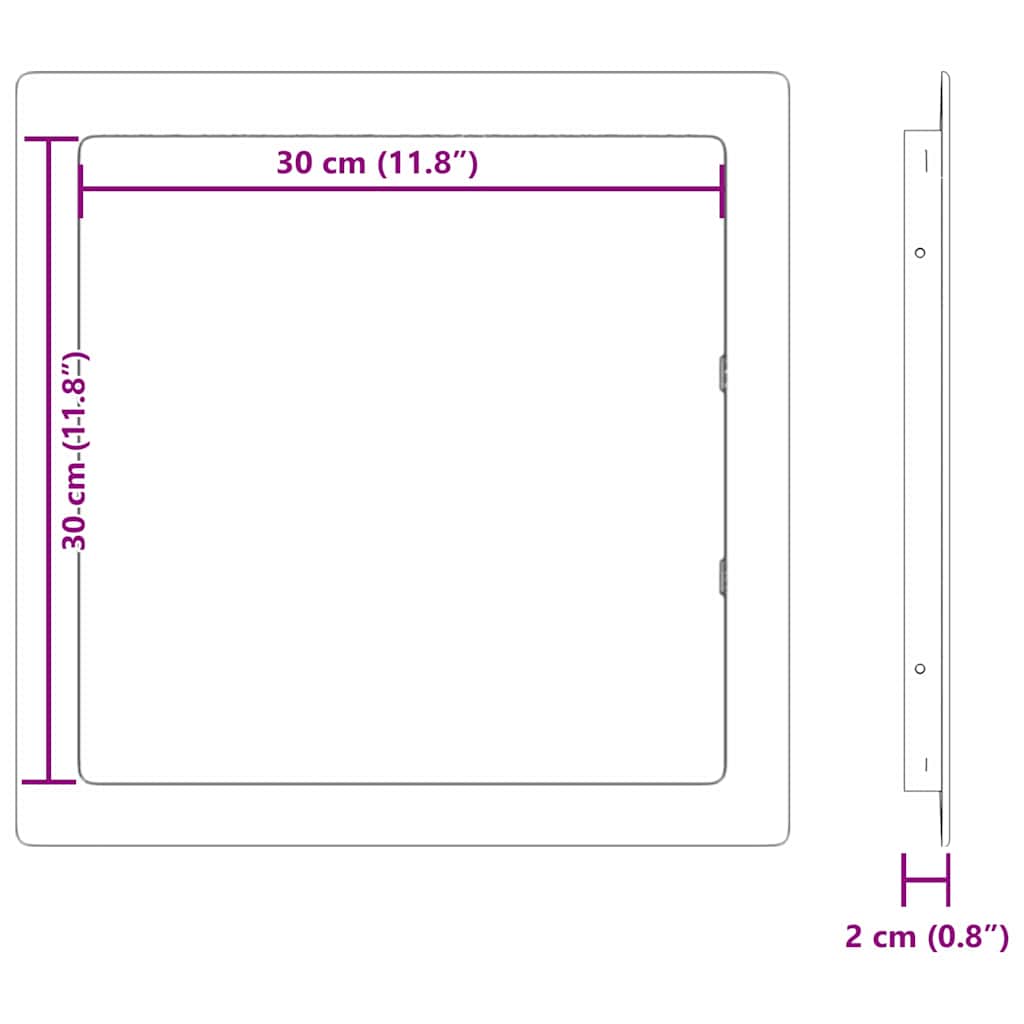 Hozzáférési Panelek Fehér 30 x 30 cm ABS Műanyag
