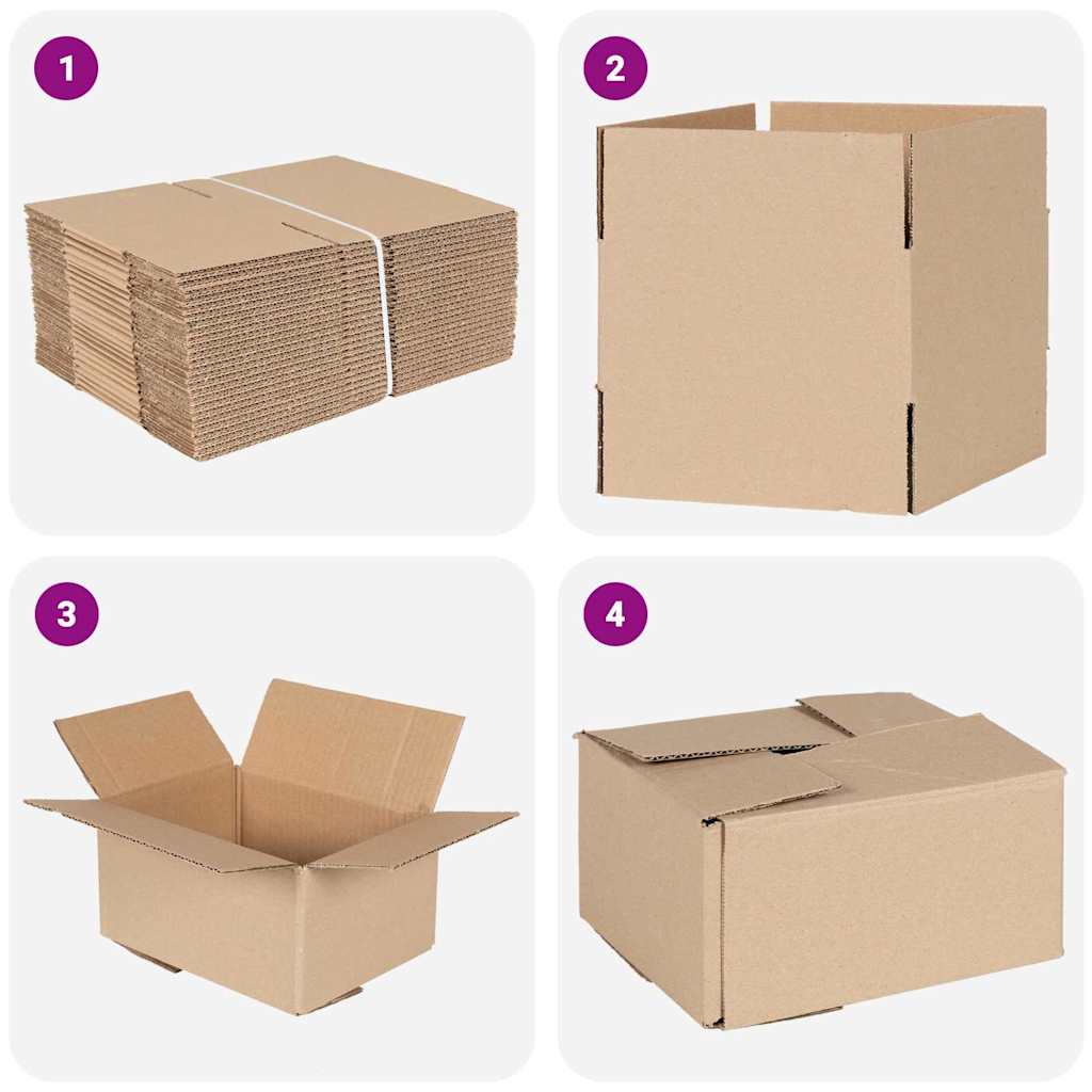 Hajtható doboz 50 pcs Természetes 20 x 15 x 10 cm Karton