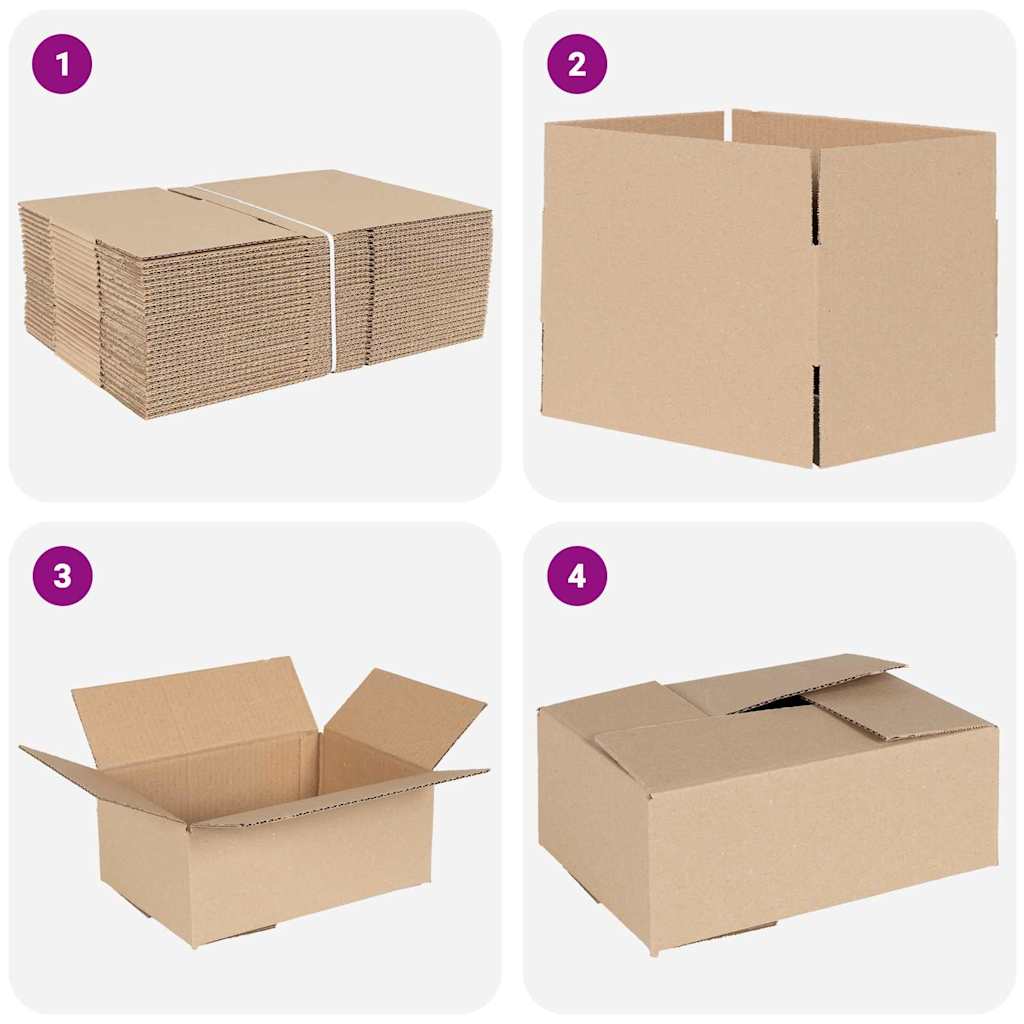 Hajtható doboz 50 pcs Természetes 25 x 17,5 x 10 cm Karton
