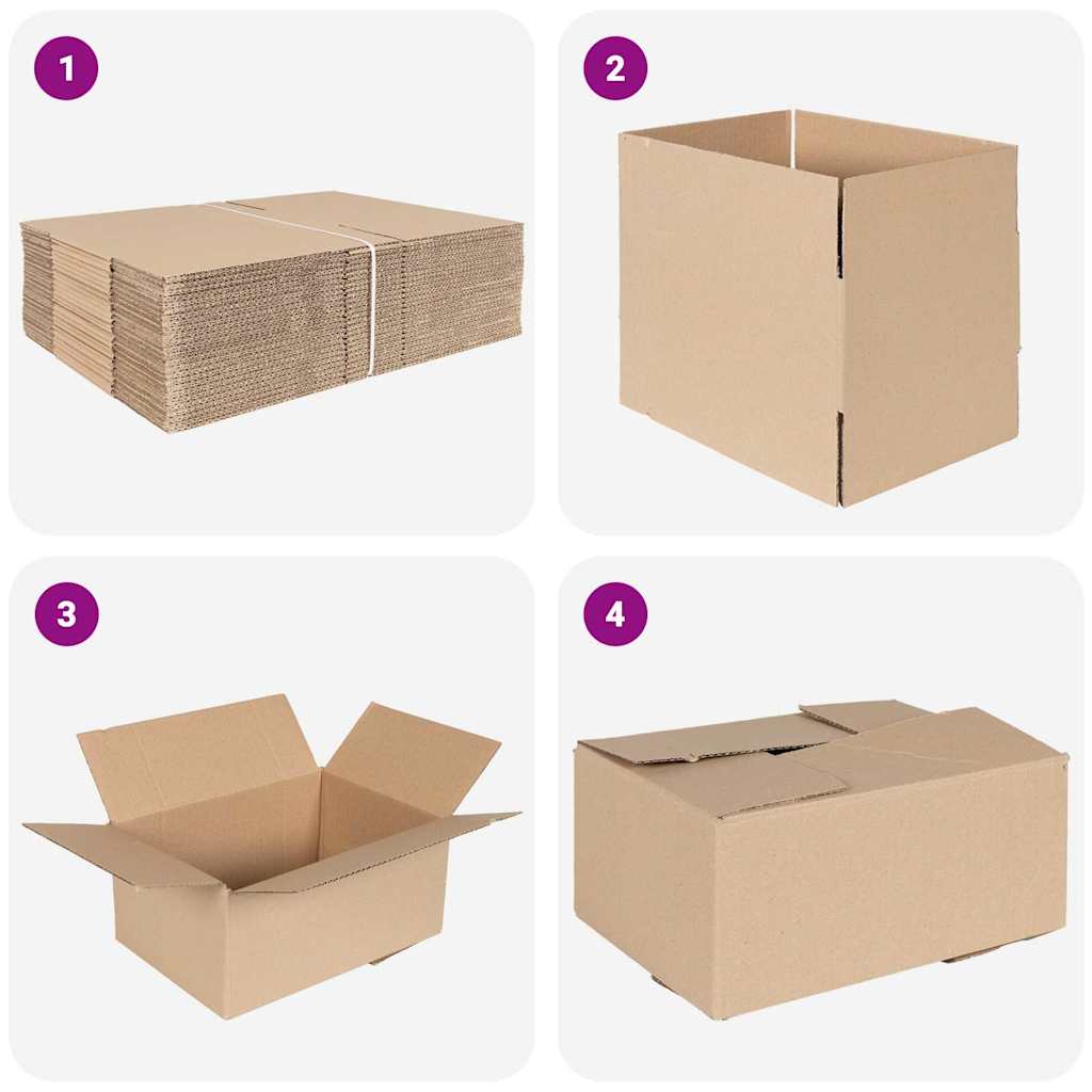 Hajtható doboz 50 pcs Természetes 30 x 21,5 x 14 cm Karton