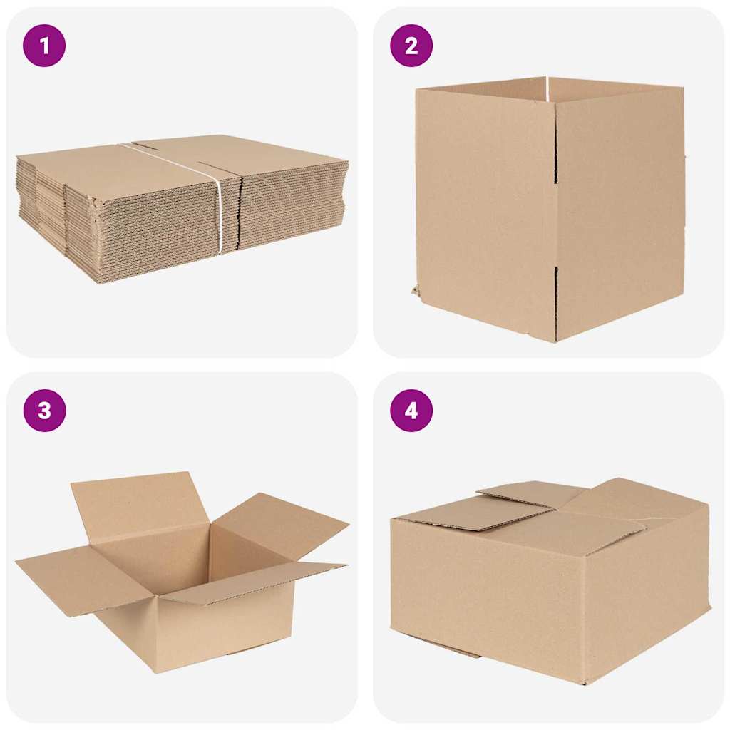 Hajtható doboz 50 pcs Természetes 30 x 30 x 15 cm Karton