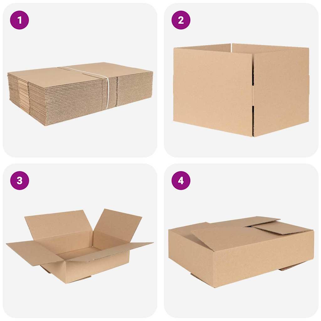 Hajtható doboz 50 pcs Természetes 40 x 30 x 10 cm Karton