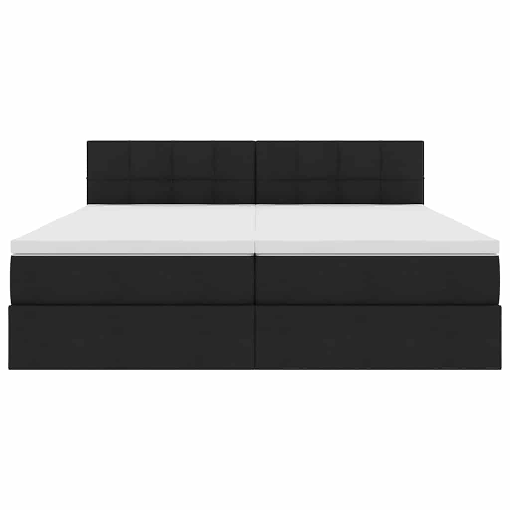 LED tárolós ágy matraccal Fekete 180 x 200 cm Szövet