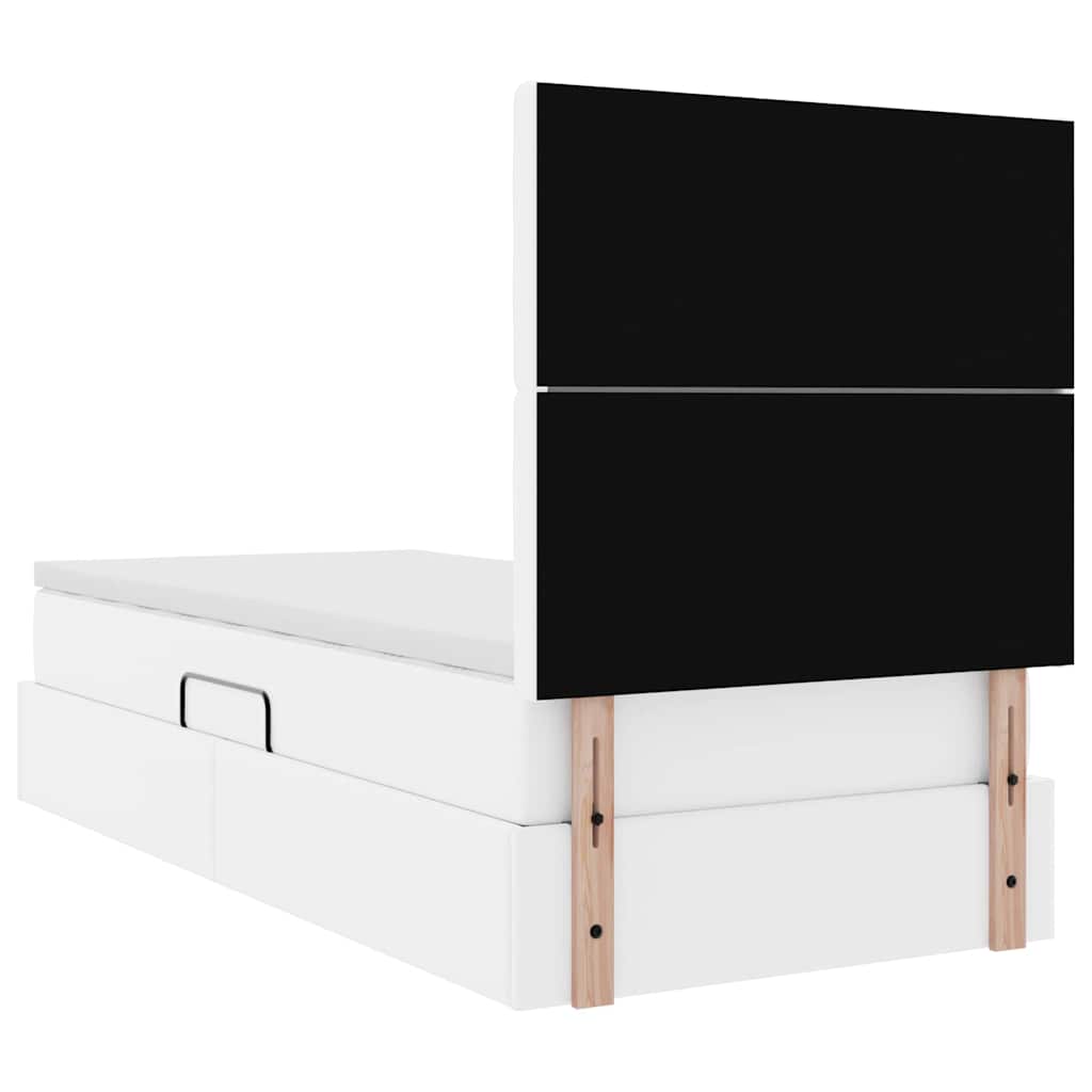 Tárolós Ágy fejtámlával Tiszta Fehér 90 x 200 cm Műbőr
