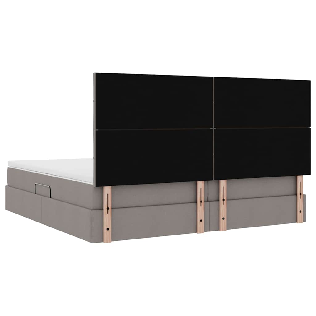 Ágy tárolóval és matraccal Tópszínű 200 x 200 cm szövet