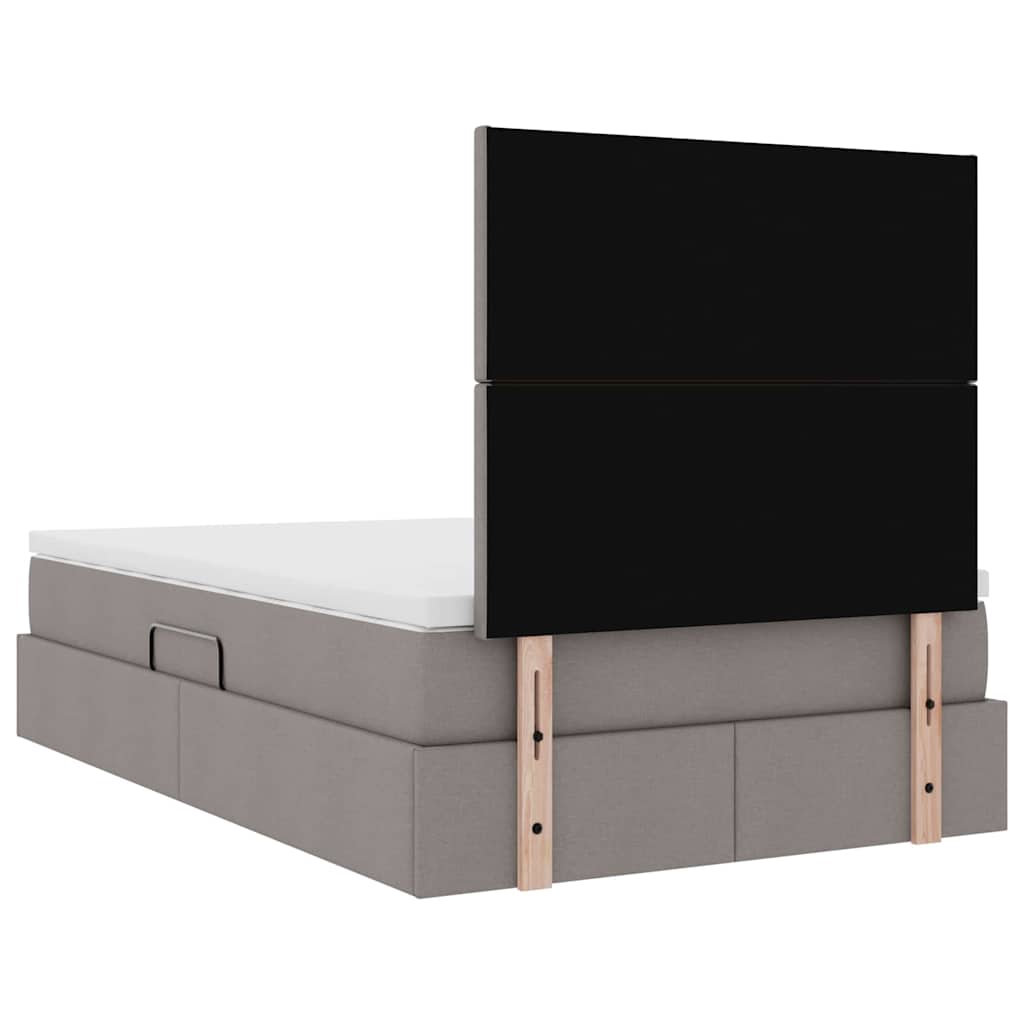 LED tárolós ágy matraccal Tópszínű 120 x 200 cm Szövet