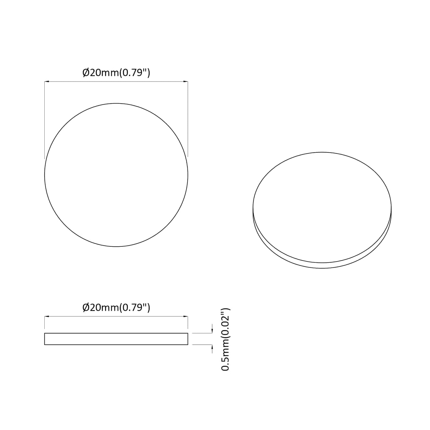 Öntapadó csavar borító 2 pcs Öreg fa Ø 20 x 0,5 mm