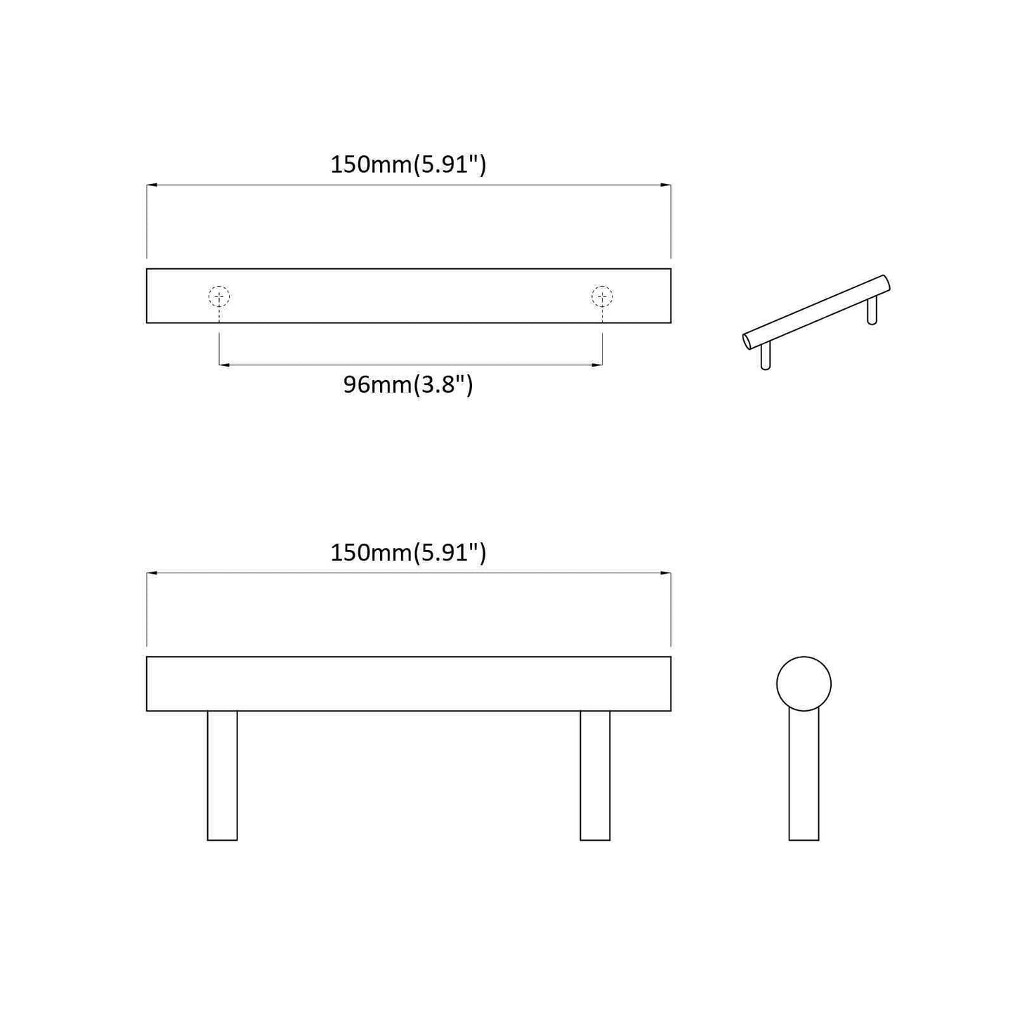 Szekrény Fogantyú 12 pcs Arany 150 mm Rozsdamentes acél