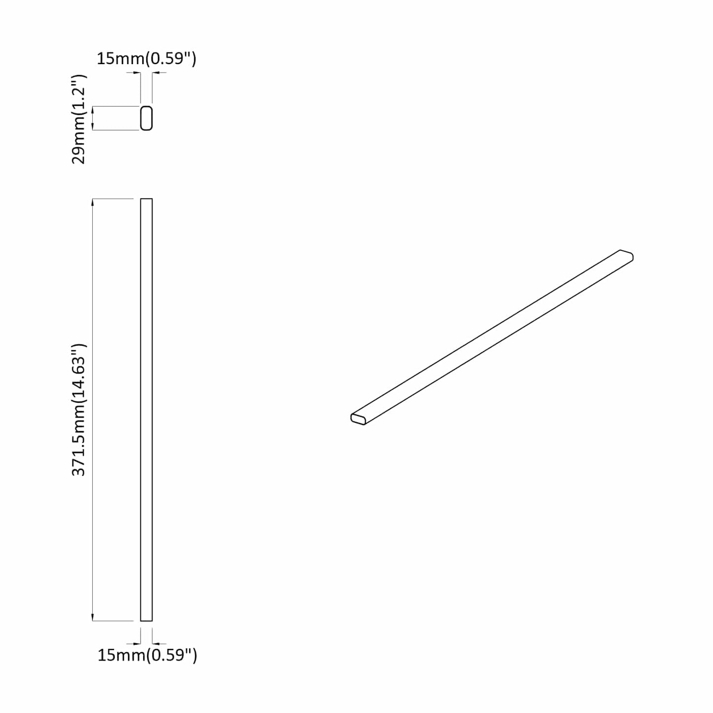 Szekrény rúd 12 pcs Ezüst 371,5 x 15 x 29 mm Alumínium ötvözet