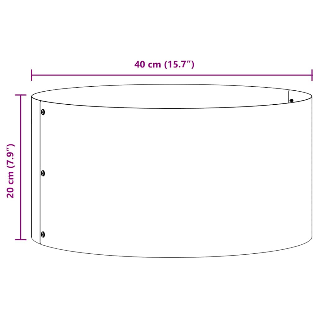 Ültető gyűrű 5 pcs Fehér 40 x 40 x 20 cm Hidegen hengerelt acél