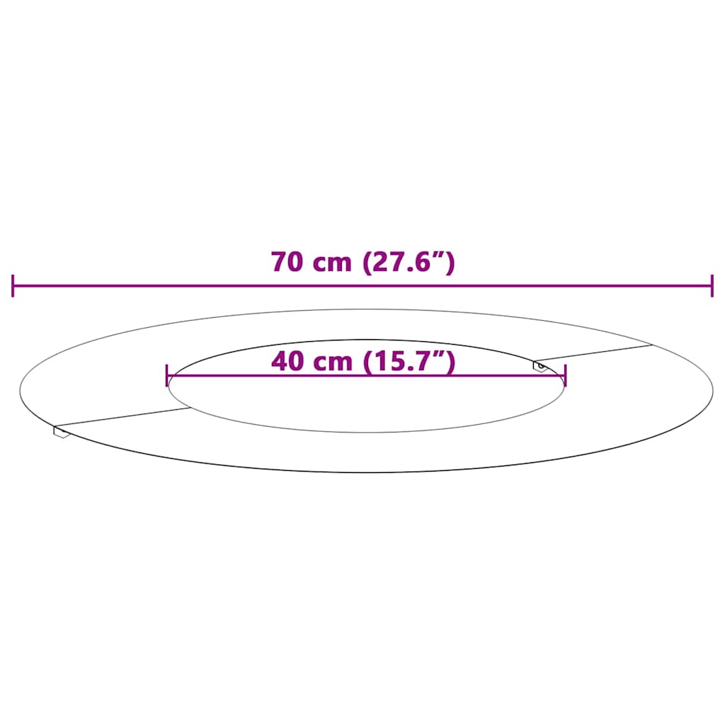 Alkalmas lapos fa gyűrűhöz Fehér Ø40 / 70 cm Acél