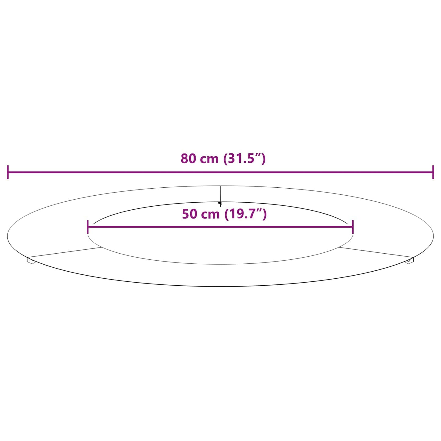 Alkalmas lapos fa gyűrűhöz Rozsdás Ø50/80 cm