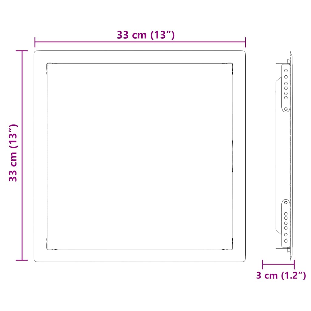 Hozzáférési panel Fehér 33 x 33 x 3 cm Acél