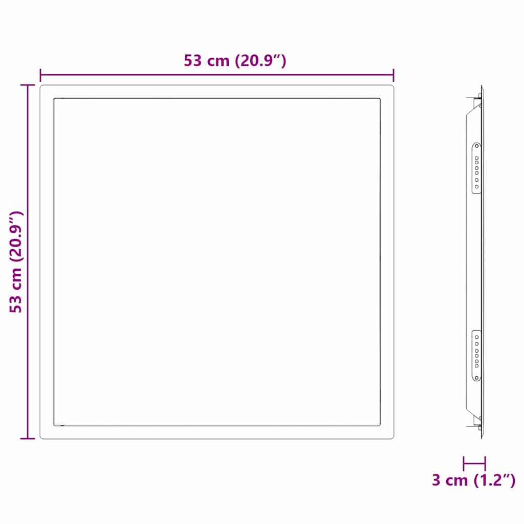 Hozzáférési panel Fehér 53 x 53 x 3 cm Acél