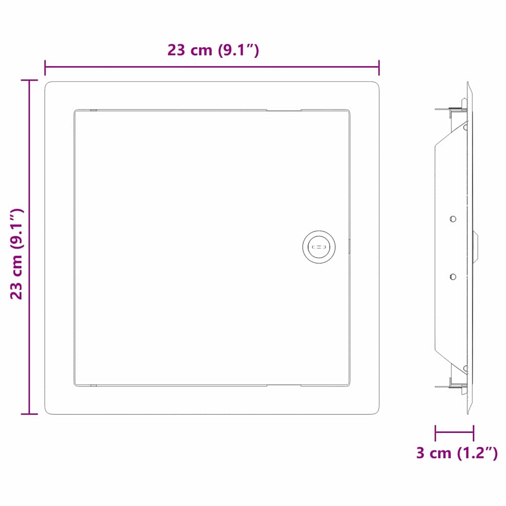Hozzáférési panel 2 pcs Fehér 23 x 23 x 3 cm Acél