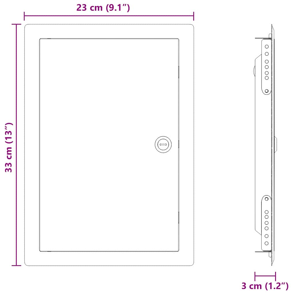 Hozzáférési panel Fehér 33 x 23 x 3 cm Acél