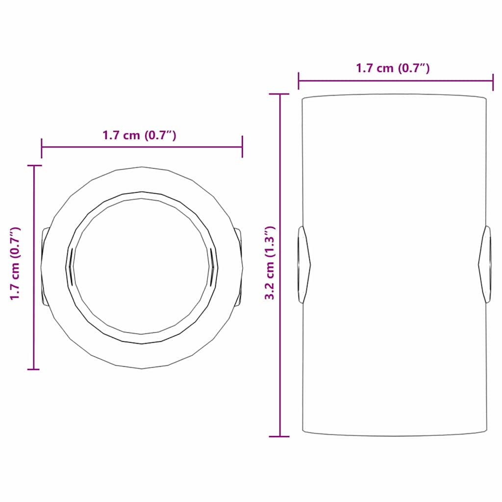 Fociasztal dugók 10 pcs Fekete 1,7 x 1,7 x 3,2 cm PP