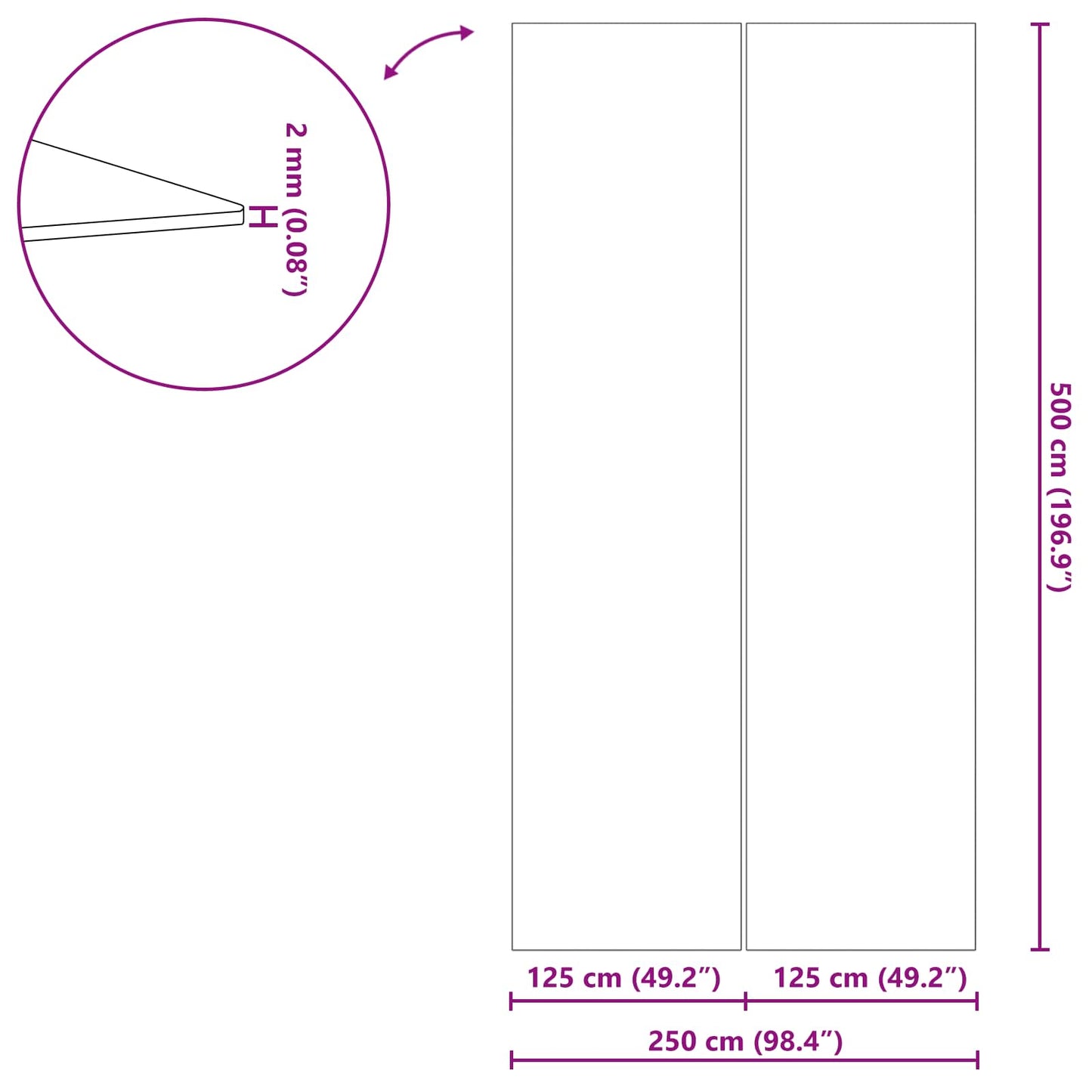 Medence alatlappal Fekete 500 x 250 x 0,1 cm Nemes szövet