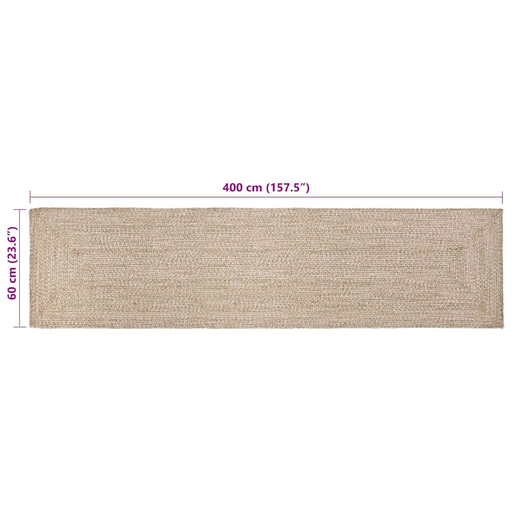 Területszőnyegek Természetes és Fehér 60 x 400 cm Juta