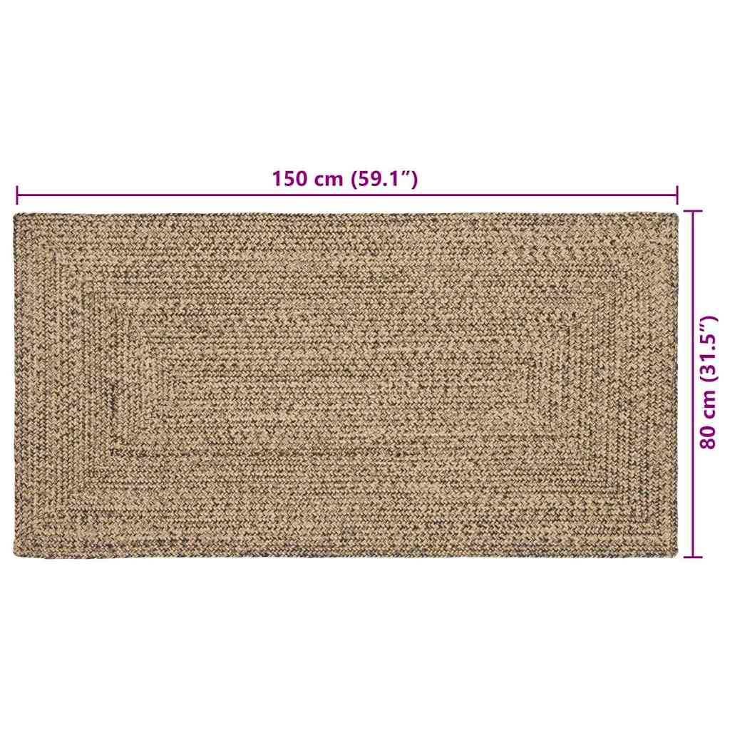 Területi szőnyeg Természetes és Fekete 80 x 150 cm Juta